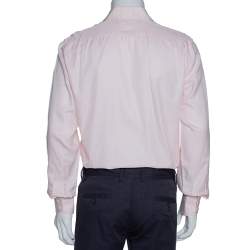 Pre Owned Tom Ford Pale Pink Cotton Herringbone Pattern Button Front Shirt M 