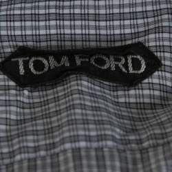 Pre Owned Tom Ford Monochrome Checked Cotton Long Sleeve Shirt M