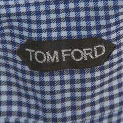 Pre Owned Tom Ford Navy Blue Gingham Check Cotton Long Sleeve Shirt XXL