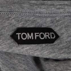 Pre Owned Tom Ford Grey Marl Jersey Cotton V Neck T-Shirt L
