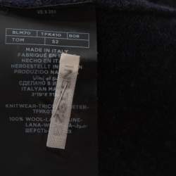 مملوكة مسبقًا Tom Ford Navy Blue Wool Knit Crew Neck Pullover L