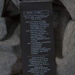 Pre Owned Tom Ford Grey Cotton Blend Pique Knit Polo T-Shirt L