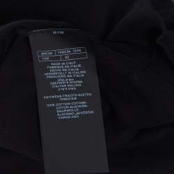 Pre Owned Tom Ford Black Rib Knit Cotton V Neck Polo T-Shirt L
