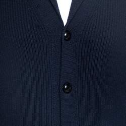 Pre Owned Tom Ford Navy Blue Rib Knit Shawl Collar Cardigan XL 