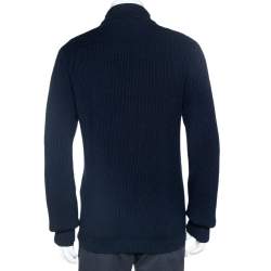 Pre Owned Tom Ford Navy Blue Rib Knit Shawl Collar Cardigan XL 