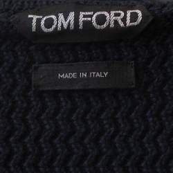 Pre Owned Tom Ford Navy Blue Rib Knit Shawl Collar Cardigan XL 