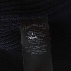 Pre Owned Tom Ford Navy Blue Rib Knit Shawl Collar Cardigan XL 