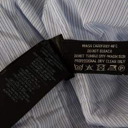 Pre Owned Tom Ford Blue & White Striped Cotton Long Sleeve Shirt XXL