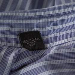 Pre Owned قميص توم فورد قطن أبيض مخطط وأزرق كحلي مقاس كبير جدًا جدًا - إكس إكس لارج