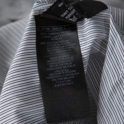 Pre Owned Tom Ford White & Black Pinstriped Cotton Long Sleeve Shirt XXL