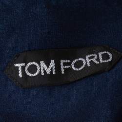 مملوكة مسبقًا Tom Ford Navy Blue Linen & Cotton Long Sleeve Shirt XXL