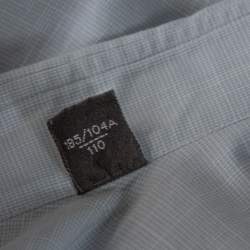 Pre Owned Tom Ford Pale Grey Micro Patterned Cotton Long Sleeve Shirt XXL