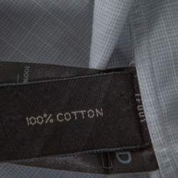 Pre Owned Tom Ford Pale Grey Micro Patterned Cotton Long Sleeve Shirt XXL