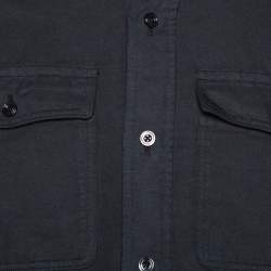 Pre Owned Tom Ford Black Washed Linen & Cotton Long Sleeve Shirt XXL