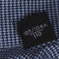 Pre Owned قميص توم فورد قطن أزرق كحلي منقوش مايكرو كم طويل مقاس كبير جدًا جدًا