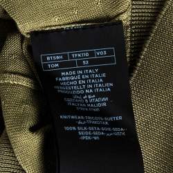 Pre Owned Tom Ford Olive Green Silk Knit Crew Neck Jumper XL