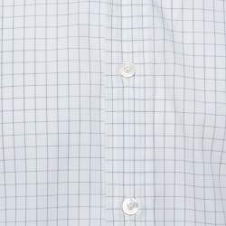 Pre Owned قميص توم فورد سو ميسورا أكمام طويلة قطن مربعات أبيض مقاس كبير جداً (اكس لارج)