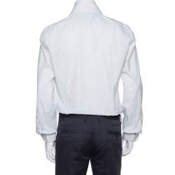 Pre Owned قميص توم فورد سو ميسورا أكمام طويلة قطن مربعات أبيض مقاس كبير جداً (اكس لارج)