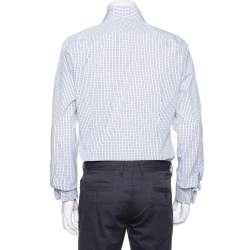 مملوكة مسبقًا Tom Ford White Checked Cotton Su Misura Long Sleeve Shirt XL