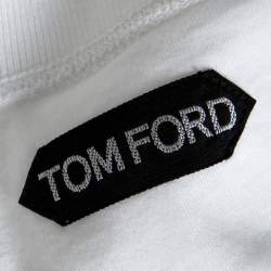 Pre Owned تي شيرت توم فورد رقبة مستديرة أكمام طيلة قطن أبيض XL