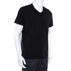 Pre Owned Tom Ford Black Cotton Short Sleeve V-Neck T-Shirt XL