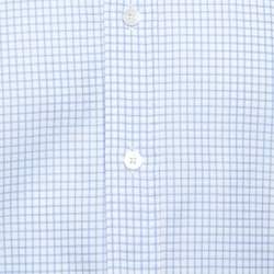 Pre Owned Tom Ford White & Blue Checkered Cotton Su Misura Long Sleeve Shirt XXL