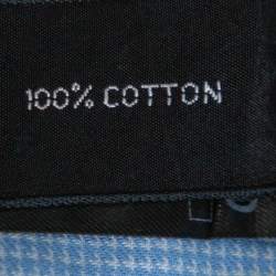 Tom Ford Blue Micro Check Su Misura Long Sleeve Shirt XXL