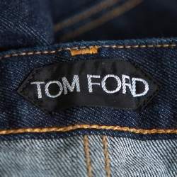 Pre Owned بنطلون جينز توم فورد سلفاغ سليم دنيم كحلي متوسط