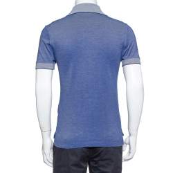 Pre Owned Tom Ford Navy Blue Pique Knit Polo T Shirt M