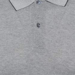 Pre Owned Tom Ford Monochrome Cashmere Blend Pique Knit Polo T Shirt M