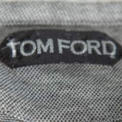 Pre Owned Tom Ford Monochrome Cashmere Blend Pique Knit Polo T Shirt M