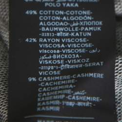 Pre Owned Tom Ford Monochrome Cashmere Blend Pique Knit Polo T Shirt M