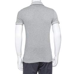 Pre Owned Tom Ford Monochrome Cashmere Blend Pique Knit Polo T Shirt M