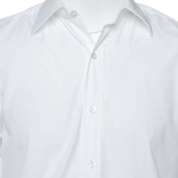 مملوكة مسبقًا قميص توم فورد بلاسترون بيكت قطن أبيض كبير