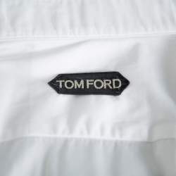 مملوكة مسبقًا قميص توم فورد بلاسترون بيكت قطن أبيض كبير
