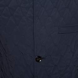 Pre Owned جاكيت توم فورد خامة صناعية مبطن أزرق كحلي مقاس كبير - لارج