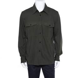 Tom Ford Dark Green Knit Button Front Shirt XL