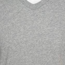 Pre Owned Tom Ford Grey Cotton V -neck T-Shirt M