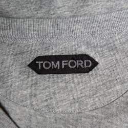 Pre Owned Tom Ford Grey Cotton V -neck T-Shirt M