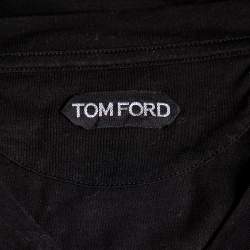 Pre Owned Tom Ford Black Cotton V-Neck T-Shirt S