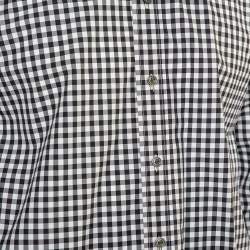 Tom Ford Monochrome Checkered Cotton Button Front Shirt L