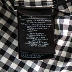 Tom Ford Monochrome Checkered Cotton Button Front Shirt L