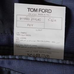 مملوكة مسبقًا بذلة توم فورد أو كونور صوف أزرق كحلي برينس أوف والس كبير جدًا - إكس لارج