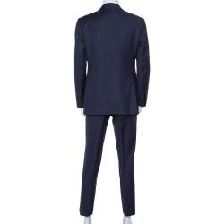 مملوكة مسبقًا بذلة توم فورد أو كونور صوف أزرق كحلي برينس أوف والس كبير جدًا - إكس لارج