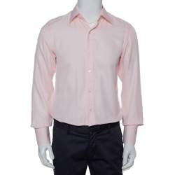 Pre Owned قميص توم فورد أزرار أمامية قطن نمط وردي مقاس متوسط