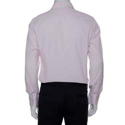 Pre Owned Tom Ford Pink Striped Cotton Button Front Shirt L