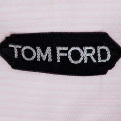 Pre Owned Tom Ford Pink Striped Cotton Button Front Shirt L