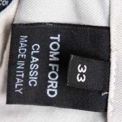 Pre Owned Tom Ford Navy Blue Cotton Chino Trousers M