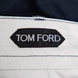 Pre Owned Tom Ford Navy Blue Cotton Chino Trousers M