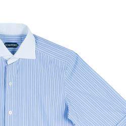 Pre Owned Tom Ford Men's Blue Fine Striped Shirt S